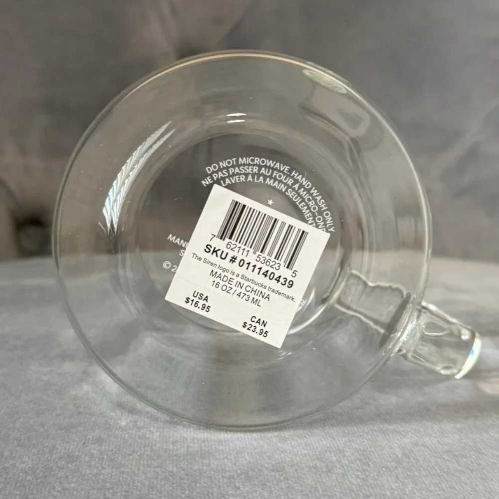 Starbucks Clear Glass Mug, 16 Fl Oz NWT - Picture 4 of 5